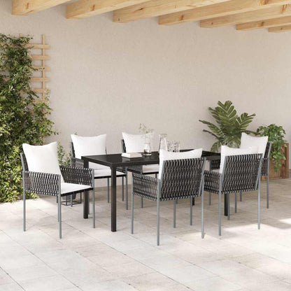 Garten Essgruppe 7 pcs Braun Poly Rattan