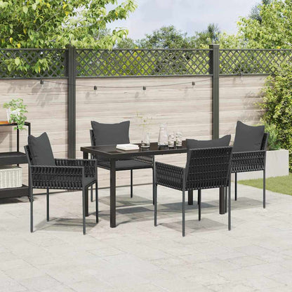Garten Essgruppe 5 pcs Schwarz Poly Rattan