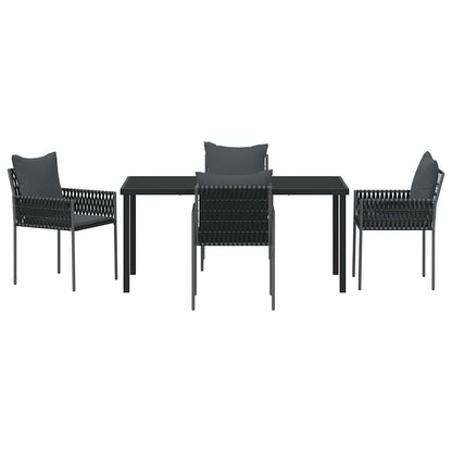Garten Essgruppe 5 pcs Schwarz Poly Rattan
