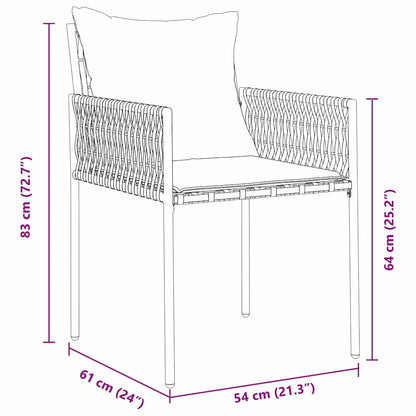 Garten Essgruppe 5 pcs Schwarz Poly Rattan