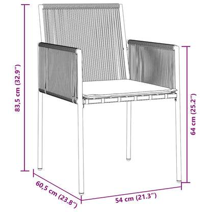 Garten Essgruppe 3 pcs Schwarz Poly Rattan
