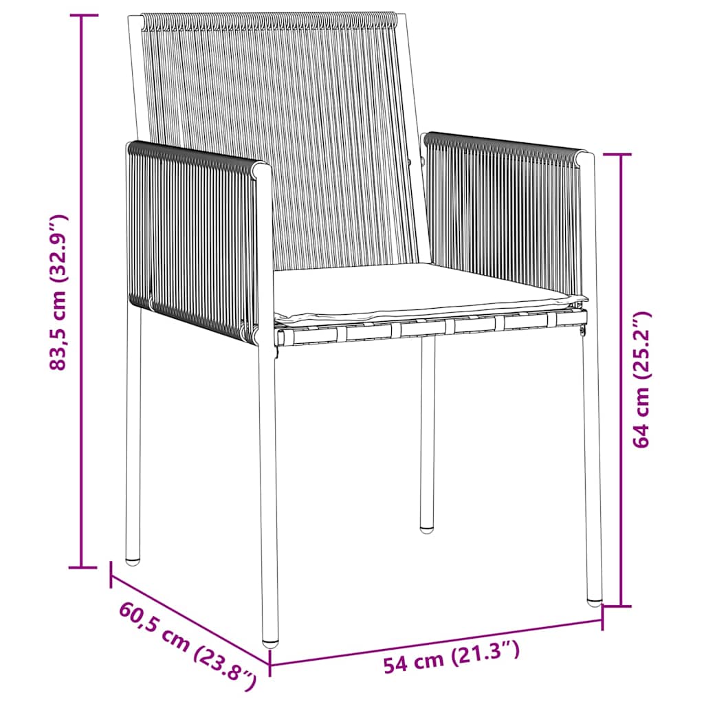 Garten Essgruppe 5 pcs Schwarz Poly Rattan