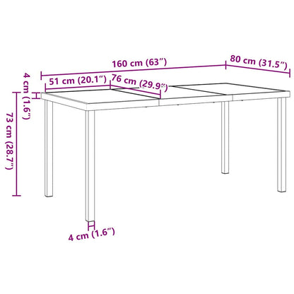 Garten Essgruppe 5 pcs Braun Textilene und Stahl