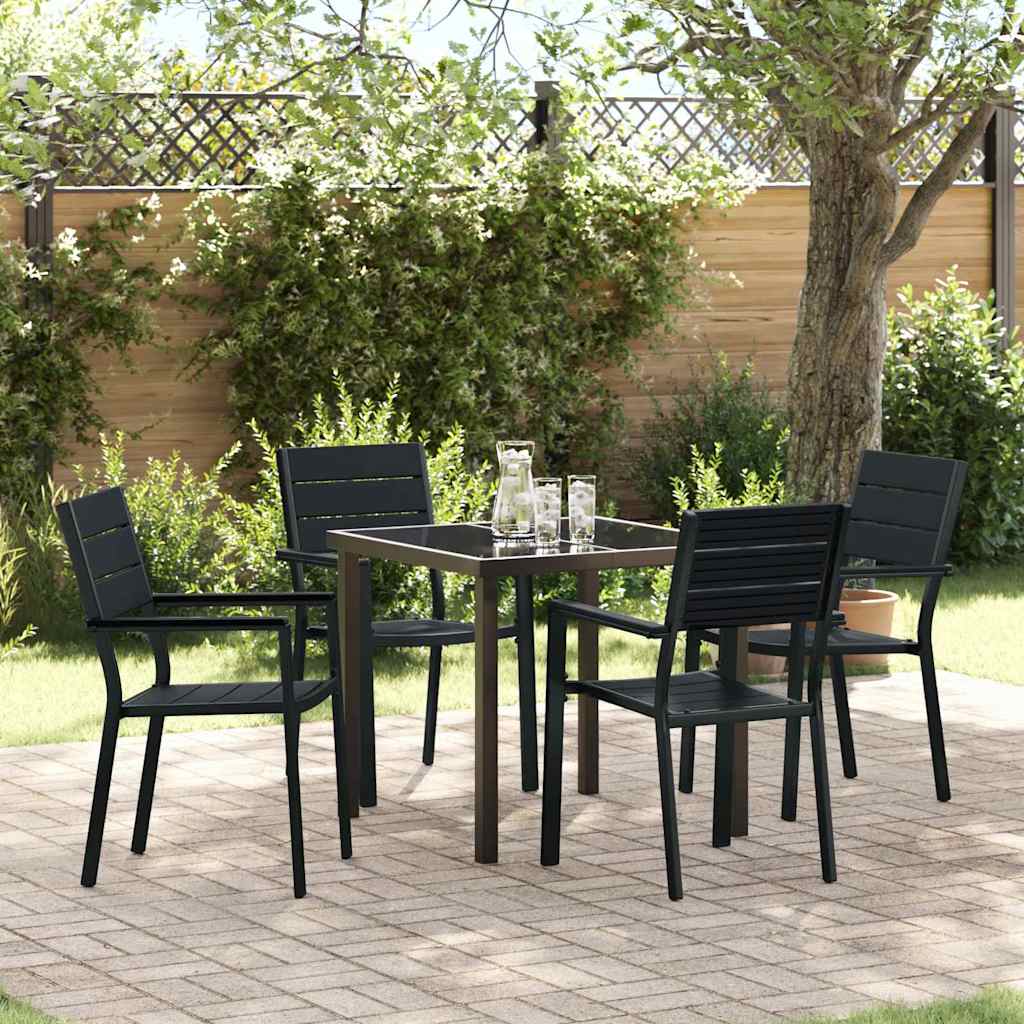 Garten Essgruppe 5 pcs Schwarz HDPE