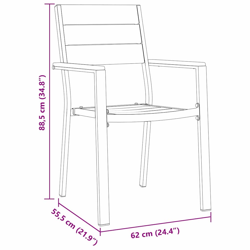 Garten Essgruppe 5 pcs Schwarz HDPE