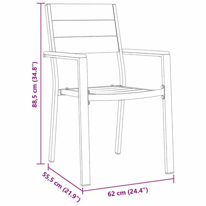Garten Essgruppe 5 pcs Schwarz HDPE