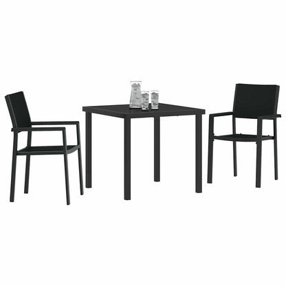 Garten Essgruppe 3 pcs Schwarz Poly Rattan