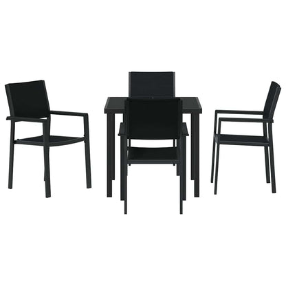 Garten Essgruppe 5 pcs Schwarz Poly Rattan