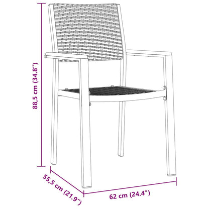 Garten Essgruppe 5 pcs Schwarz Poly Rattan