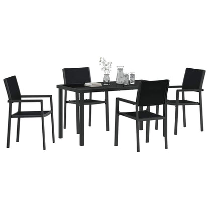 Garten Essgruppe 5 pcs Schwarz Poly Rattan