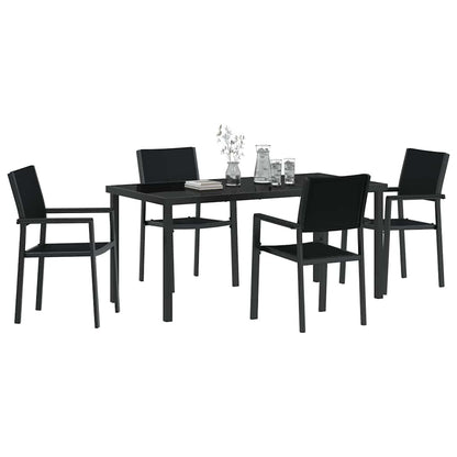 Garten Essgruppe 5 pcs Schwarz Poly Rattan