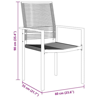 Garten Essgruppe 3 pcs Schwarz PVC-Rattan