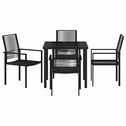Garten Essgruppe 5 pcs Schwarz PVC-Rattan