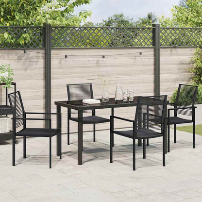 Garten Essgruppe 5 pcs Schwarz PVC-Rattan