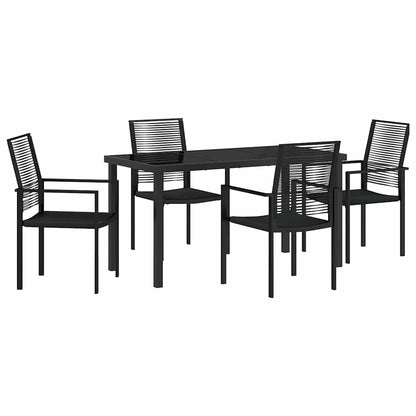 Garten Essgruppe 5 pcs Schwarz PVC-Rattan