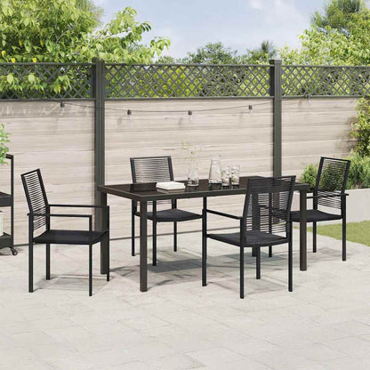 Garten Essgruppe 5 pcs Schwarz PVC-Rattan