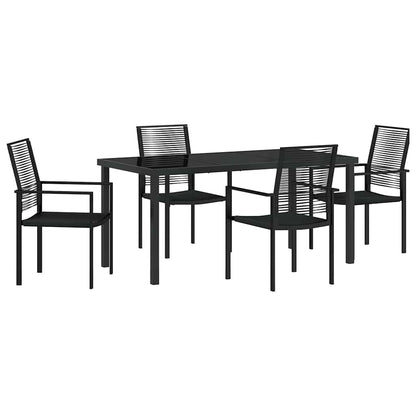 Garten Essgruppe 5 pcs Schwarz PVC-Rattan
