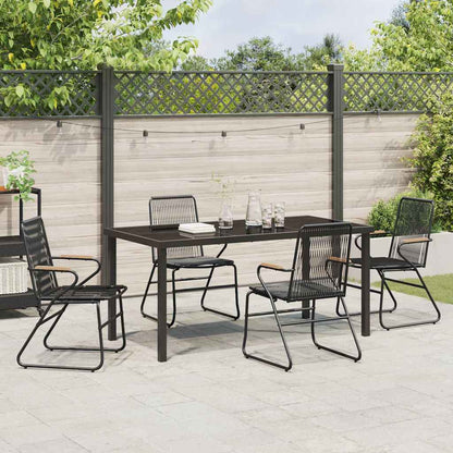 Garten Essgruppe 5 pcs Schwarz PVC-Rattan
