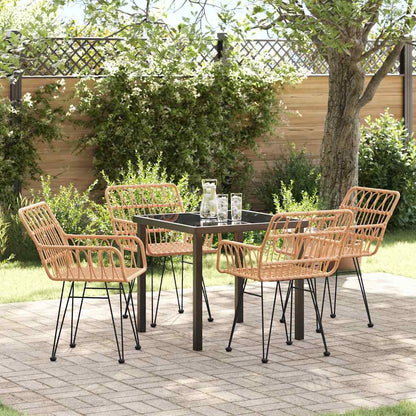 Garten Essgruppe 5 pcs Braun Poly Rattan