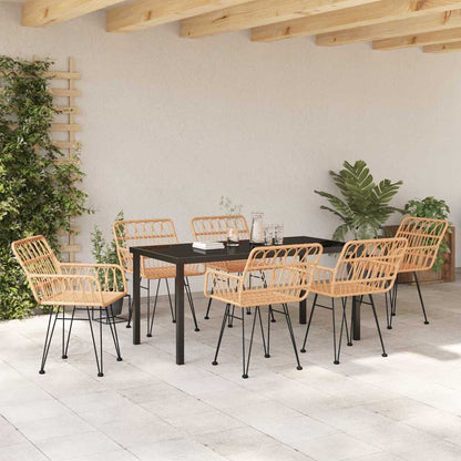 Garten Essgruppe 7 pcs Braun Poly Rattan