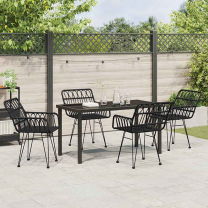 Garten Essgruppe 5 pcs Schwarz Poly Rattan