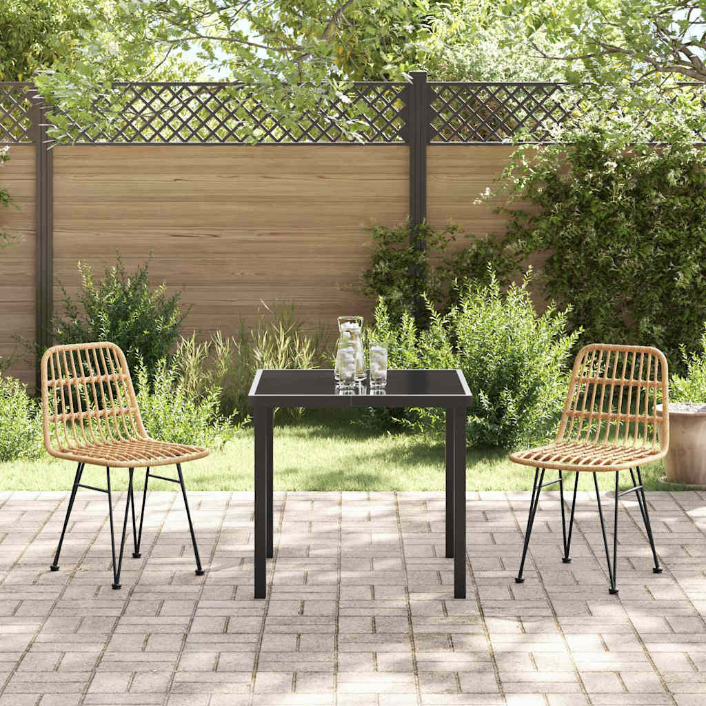 Garten Essgruppe 3 pcs Braun Poly Rattan