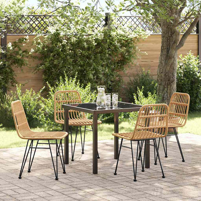 Garten Essgruppe 5 pcs Braun Poly Rattan
