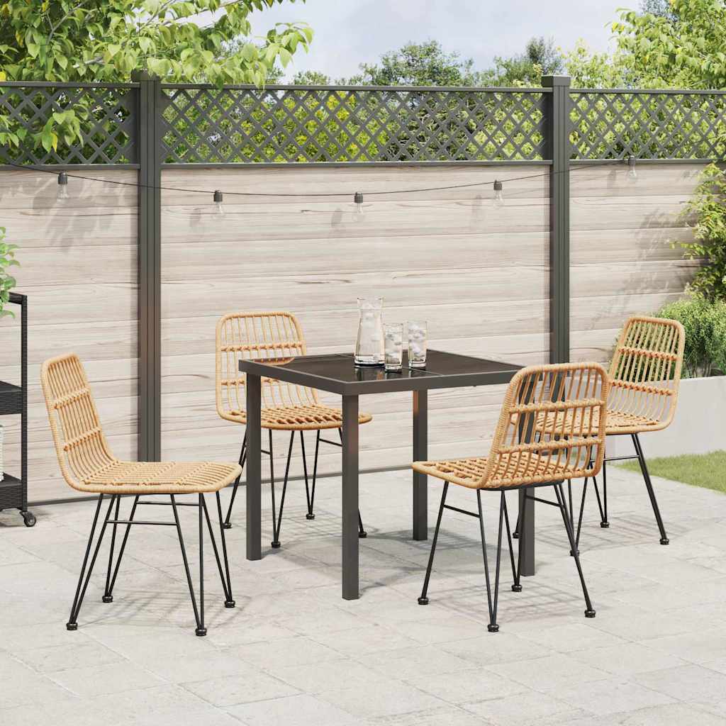 Garten Essgruppe 5 pcs Braun Poly Rattan