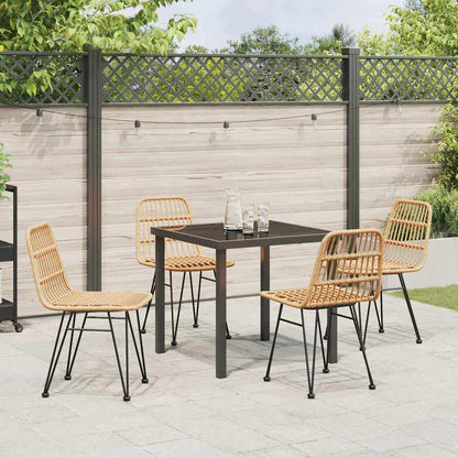 Garten Essgruppe 5 pcs Braun Poly Rattan