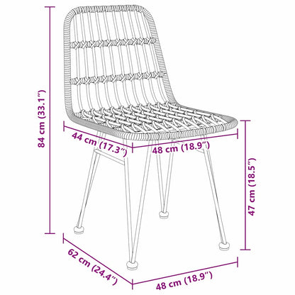 Garten Essgruppe 5 pcs Braun Poly Rattan
