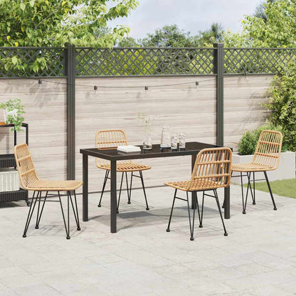 Garten Essgruppe 5 pcs Braun Poly Rattan