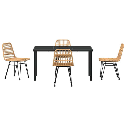 Garten Essgruppe 5 pcs Braun Poly Rattan