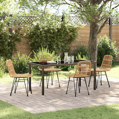Garten Essgruppe 5 pcs Braun Poly Rattan