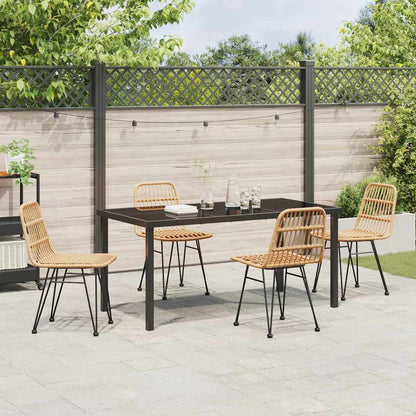 Garten Essgruppe 5 pcs Braun Poly Rattan