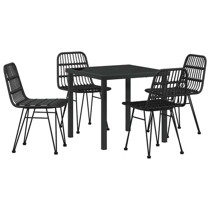Garten Essgruppe 5 pcs Schwarz Poly Rattan