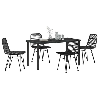 Garten Essgruppe 5 pcs Schwarz Poly Rattan