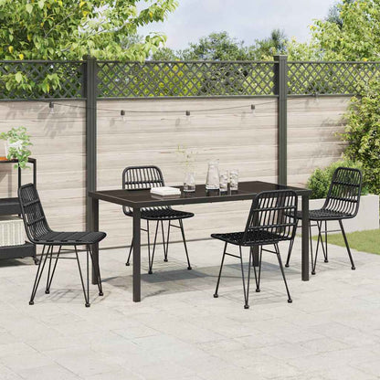 Garten Essgruppe 5 pcs Schwarz Poly Rattan