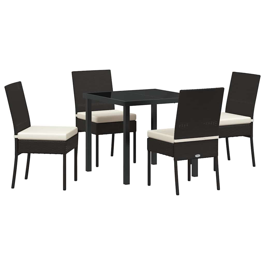 Garten Essgruppe 5 pcs Schwarz Poly Rattan
