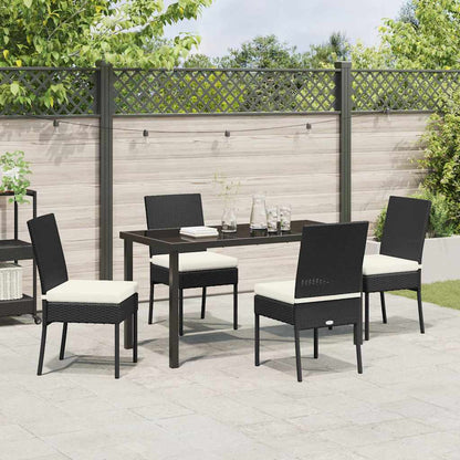 Garten Essgruppe 5 pcs Schwarz Poly Rattan