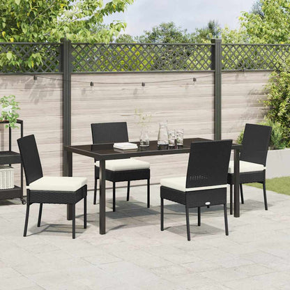 Garten Essgruppe 5 pcs Schwarz Poly Rattan