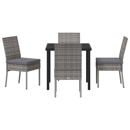 Garten Essgruppe 5 pcs Grau Poly Rattan