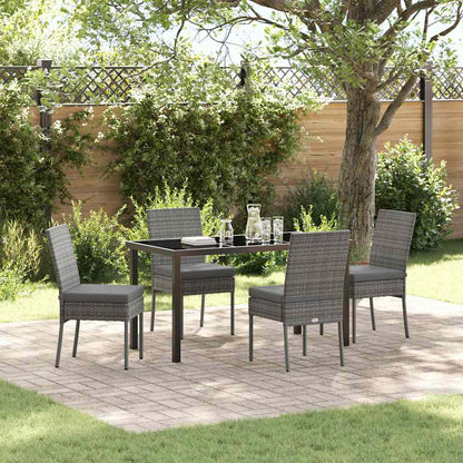 Garten Essgruppe 5 pcs Grau Poly Rattan