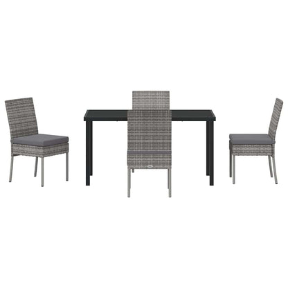 Garten Essgruppe 5 pcs Grau Poly Rattan