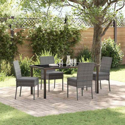 Garten Essgruppe 5 pcs Grau Poly Rattan