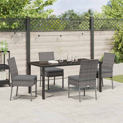Garten Essgruppe 5 pcs Grau Poly Rattan