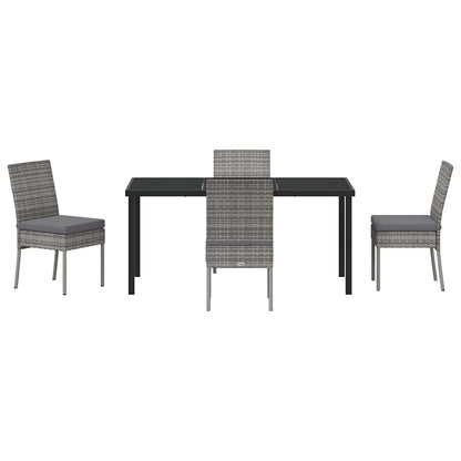 Garten Essgruppe 5 pcs Grau Poly Rattan