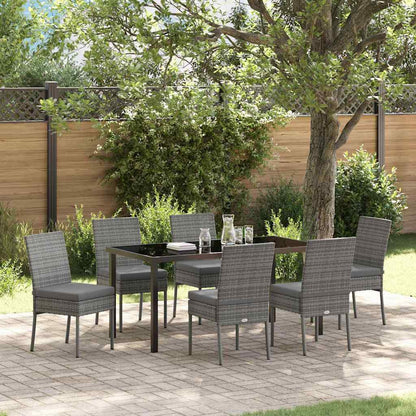 Garten Essgruppe 7 pcs Grau Poly Rattan