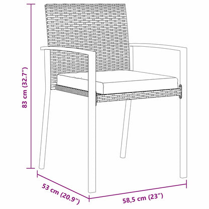Garten Essgruppe 5 pcs Schwarz Poly Rattan