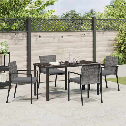 Garten Essgruppe 5 pcs Grau Poly Rattan