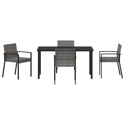 Garten Essgruppe 5 pcs Grau Poly Rattan